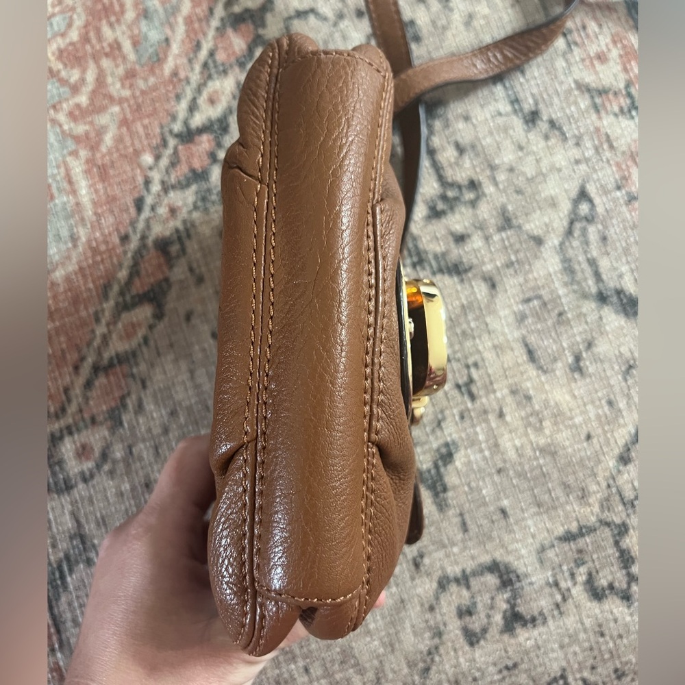 Michael Kors Cognac Brown Leather Crossbody with Gold Hardware - Picture 6 of 10